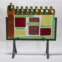Fused Glass Menorah 102