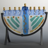 Fused Glass Menorah 103