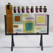 Fused Glass Menorah 104
