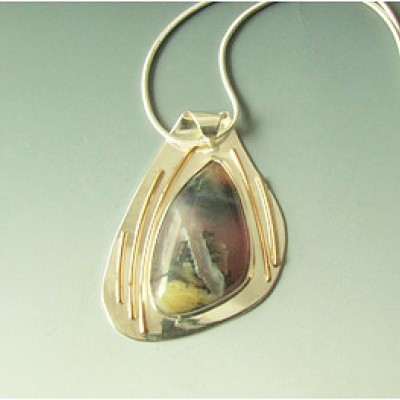 Amethyst sage sterling silver pendant 