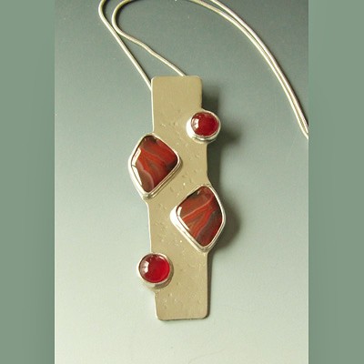 Sterling silver pendant with Condor Agate 