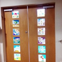 Sanctuary doors at Ner Tamid Synagogue   